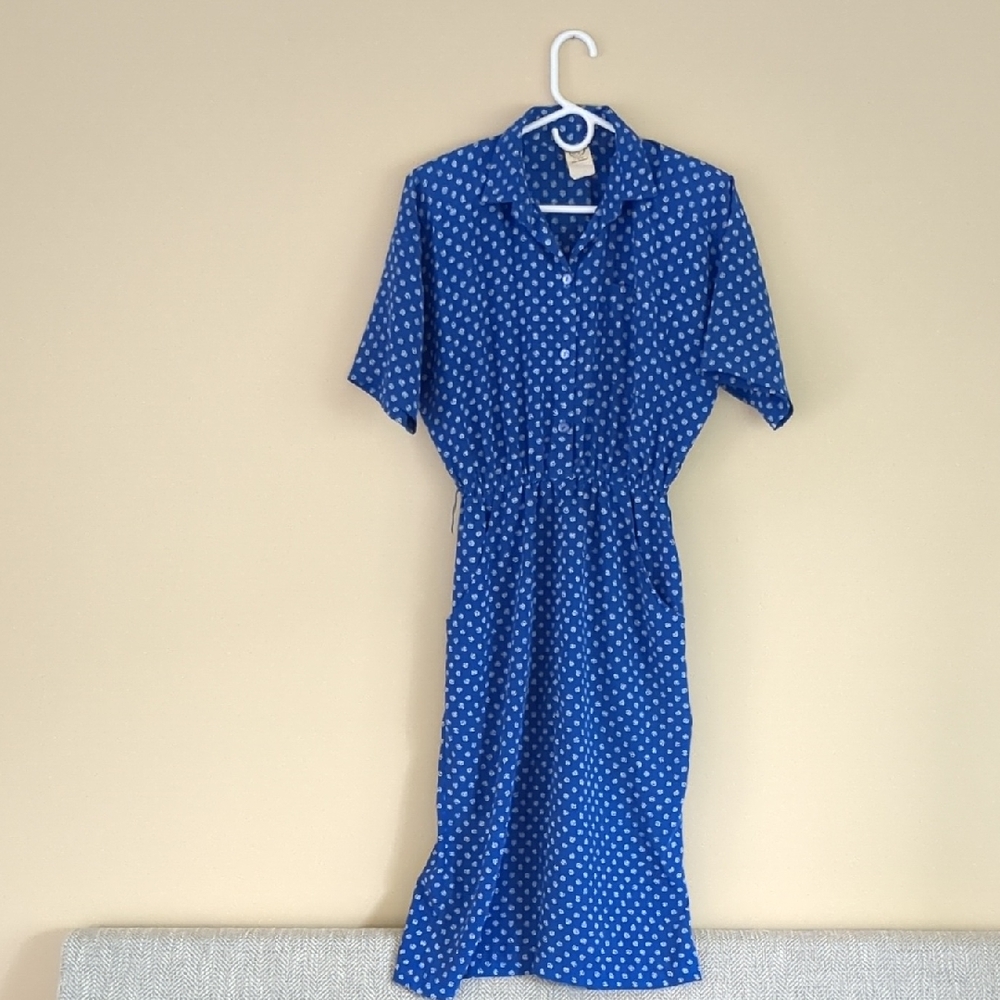 20" Pit-to-Pit Blue Floral JR Too John Richard Dress